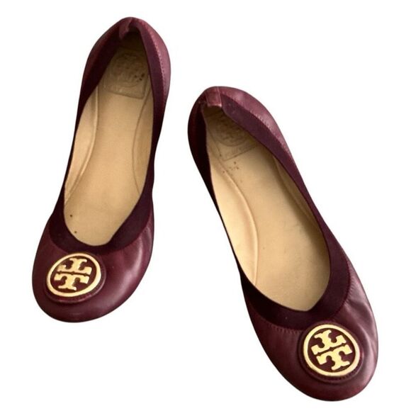Tory Burch Bordeaux Caroline’s Flats, Ballet Flats.  9.5 - Picture 2 of 11